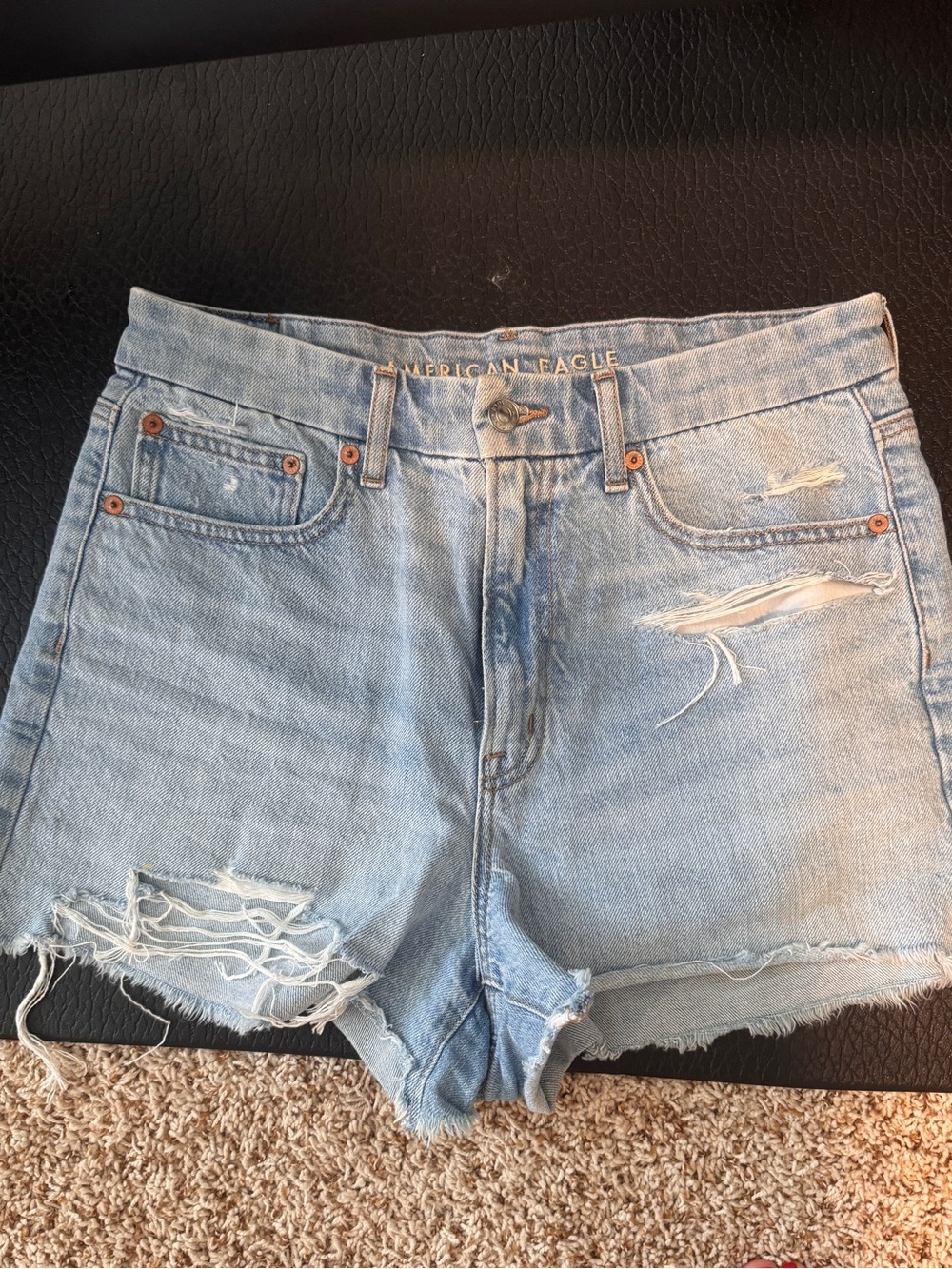 American Eagle Outfitters Light Blue Distressed Denim Cutoff Shorts